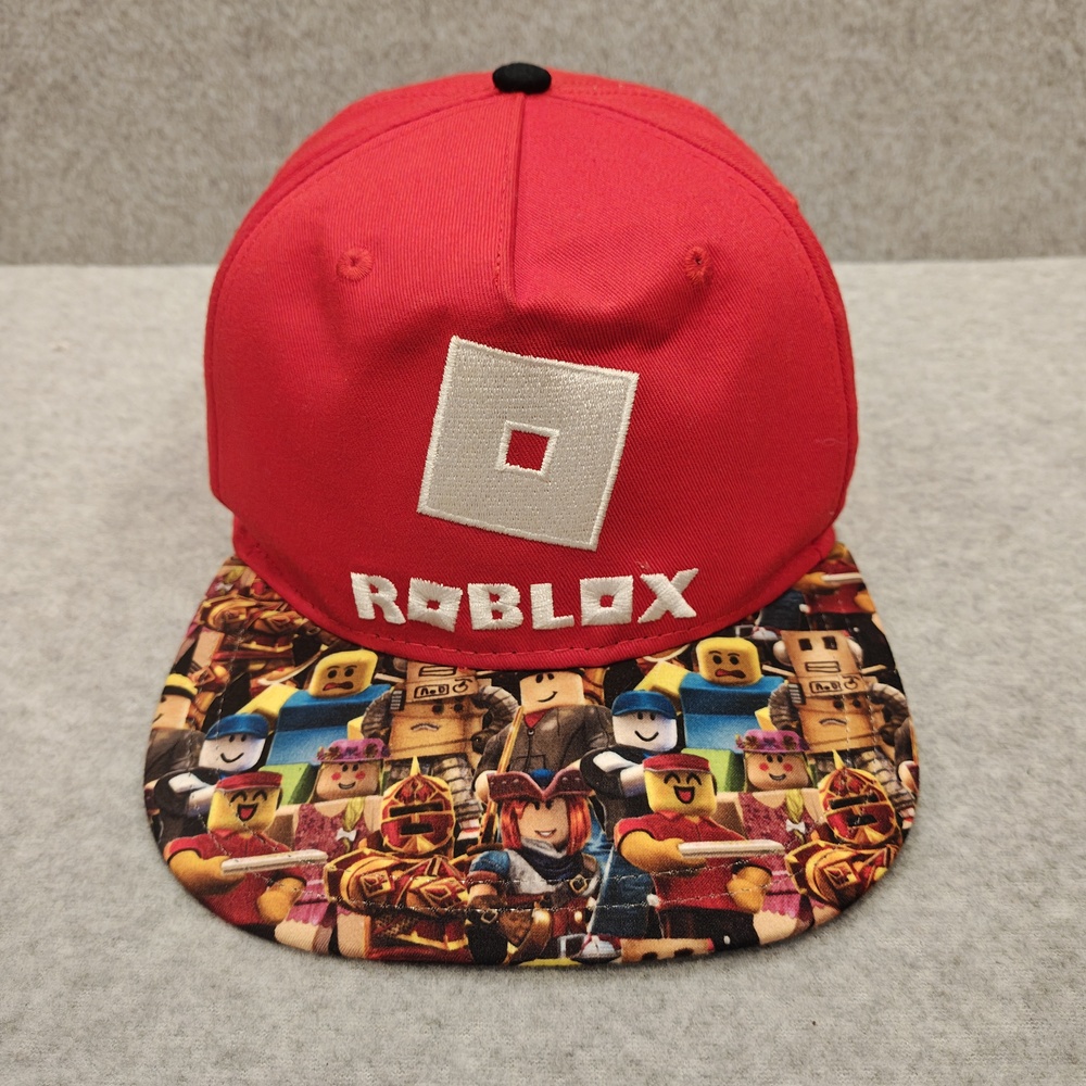 Roblox Hat Cap Snap Back Boys Youth Red Character Graphic Gamer Flat Bill
